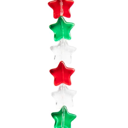 Christmas Glass Star Beads, 10mm by Bead Landing&#x2122;